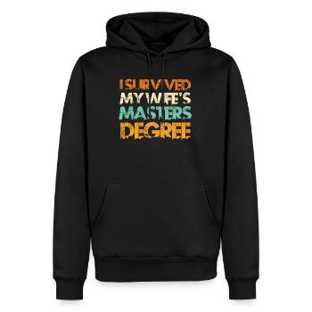 J’ai survécu à la maîtrise - Sweat à capuche Premium bio Homme - noir - Devant - Nico (187cm)