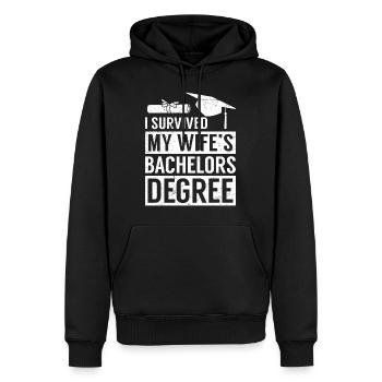 Survécu Ma femme a une maîtrise - Sweat à capuche Premium bio Homme - noir - Devant - Nico (187cm)