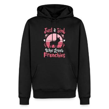 Frenchie French Bulldog Juste une fille qui aime Fren - Sweat à capuche Premium bio Homme - noir - Devant - Nico (187cm)