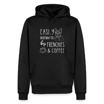 T-shirt bouledogue français, cadeaux bouledogue français, chien L - Sweat à capuche Premium bio Homme - noir - Devant - Nico (187cm)
