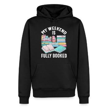 Funny Book TShirt, Book Lover Shirt, Reading Lover - Men’s Premium Organic Hoodie - black - Front - Nico (187cm)
