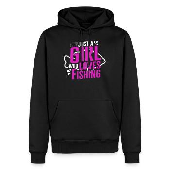 Chemise de pêche, juste une fille qui aime la pêche - Sweat à capuche Premium bio Homme - noir - Devant - Nico (187cm)