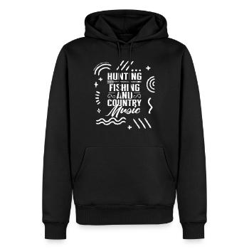 Chemise de chasse et de pêche et de musique country, - Sweat à capuche Premium bio Homme - noir - Devant - Nico (187cm)
