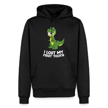 Ich habe meinen ersten Zahn verloren. Kinderdinosaurier haben auch zuerst verloren - Männer Premium Bio Hoodie - Schwarz - Vorne - Nico (187cm)