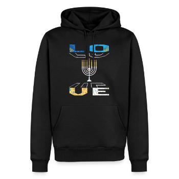 Hanoukka Chemise, Love Cute Hanukkah Décoration Tee - Sweat à capuche Premium bio Homme - noir - Devant - Nico (187cm)