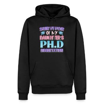 Ma fille a un doctorat - Sweat à capuche Premium bio Homme - noir - Devant - Nico (187cm)