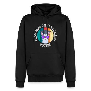 Ab jetzt heißt es Herr Doktor Doktortitel - Männer Premium Bio Hoodie - Schwarz - Vorne - Nico (187cm)