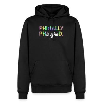 Phinally Phinished Ph.D a finalement terminé son doctorat. - Sweat à capuche Premium bio Homme - noir - Devant - Nico (187cm)