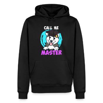 Husky Dog Fan Call Me Master Degree - Sweat à capuche Premium bio Homme - noir - Devant - Nico (187cm)