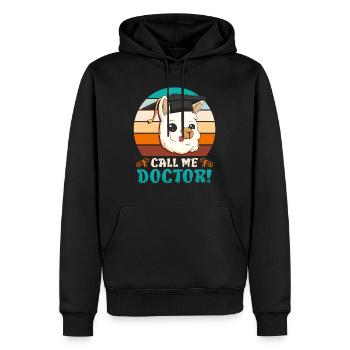Nenn mich Doktor Ich habe einen Doktortitel - Männer Premium Bio Hoodie - Schwarz - Vorne - Nico (187cm)