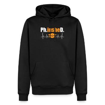 Doctorat Phinished Fini Docteur - Sweat à capuche Premium bio Homme - noir - Devant - Nico (187cm)