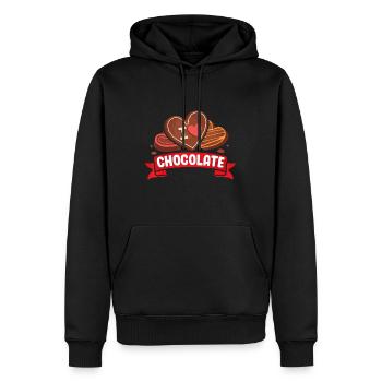 I Love Chocolate Sweets Candy Chocolate Bar - Men’s Premium Organic Hoodie - black - Front - Nico (187cm)