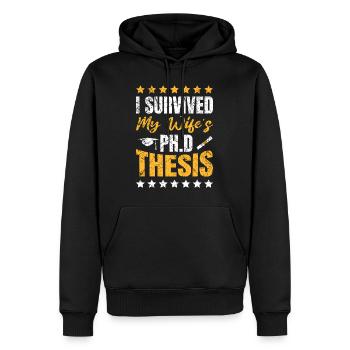 Le doctorat survit au doctorat de ma femme - Sweat à capuche Premium bio Homme - noir - Devant - Nico (187cm)