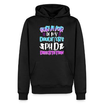 Überlebt Meine Tochter hat einen Doktortitel - Männer Premium Bio Hoodie - Schwarz - Vorne - Nico (187cm)