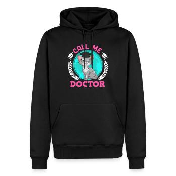Nenn mich Doktor Ich habe einen Doktortitel - Männer Premium Bio Hoodie - Schwarz - Vorne - Nico (187cm)