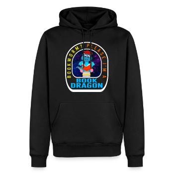 Halloween Shirt, Bookworm Please I'm A Book - Men’s Premium Organic Hoodie - black - Front - Nico (187cm)
