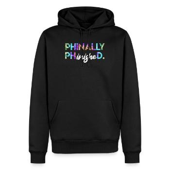 Phinally Phinished Ph.D a finalement terminé son doctorat - Sweat à capuche Premium bio Homme - noir - Devant - Nico (187cm)