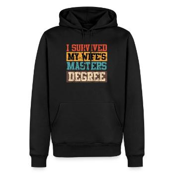 Survécu Ma femme a une maîtrise - Sweat à capuche Premium bio Homme - noir - Devant - Nico (187cm)