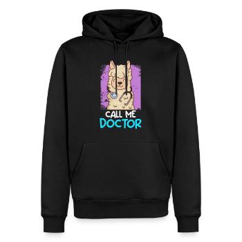 Nenn mich Doktor Ich habe einen Doktortitel - Männer Premium Bio Hoodie - Schwarz - Vorne - Nico (187cm)
