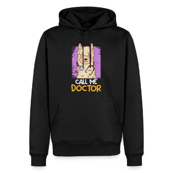 Nenn mich Doktor Ich habe einen Doktortitel - Männer Premium Bio Hoodie - Schwarz - Vorne - Nico (187cm)