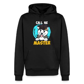 Husky Dog Fan Call Me Master Degree - Sweat à capuche Premium bio Homme - noir - Devant - Nico (187cm)
