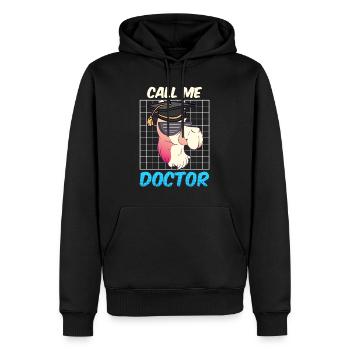 Nenn mich Doktor Ich habe einen Doktortitel - Männer Premium Bio Hoodie - Schwarz - Vorne - Nico (187cm)