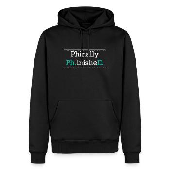 Phinally Phinished a finalement terminé son doctorat - Sweat à capuche Premium bio Homme - noir - Devant - Nico (187cm)