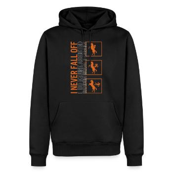 Chemise de cheval, je ne tombe jamais Je fais Quine drôle - Sweat à capuche Premium bio Homme - noir - Devant - Nico (187cm)