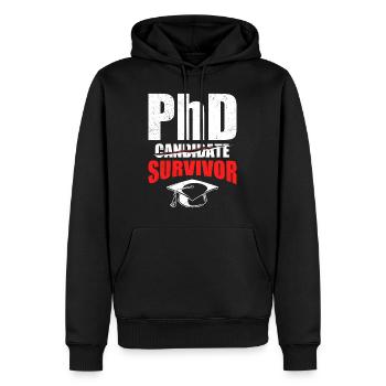 Survit au doctorat en doctorat - Sweat à capuche Premium bio Homme - noir - Devant - Nico (187cm)