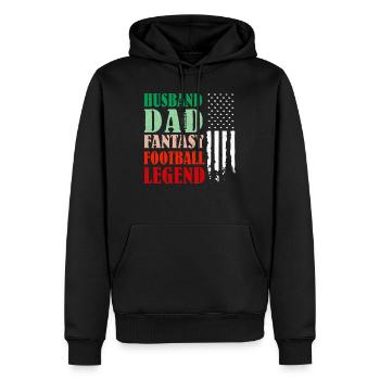 Mari Père Fantasy Football Legend - Sweat à capuche Premium bio Homme - noir - Devant - Nico (187cm)