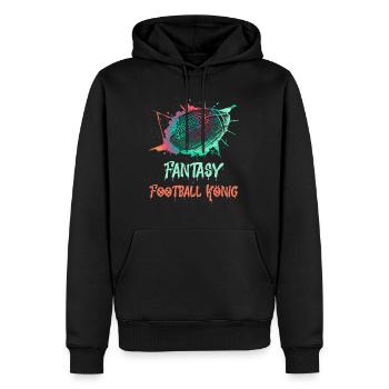 Roi du football Fantasy - Sweat à capuche Premium bio Homme - noir - Devant - Nico (187cm)