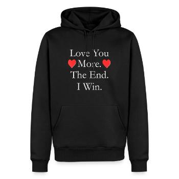 Ich liebe dich mehr Das Ende, an dem ich den lustigen Valentinstag gewinne - Männer Premium Bio Hoodie - Schwarz - Vorne - Nico (187cm)