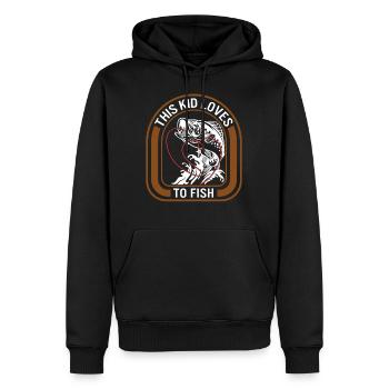 Angelhemd, dieses Kind liebt es, Tee zu fischen, Zukunft - Männer Premium Bio Hoodie - Schwarz - Vorne - Nico (187cm)