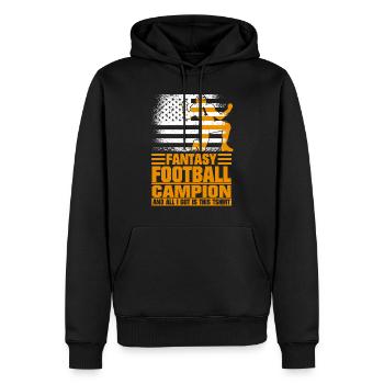 Champion de football Fantasy Champion Football Fantasy - Sweat à capuche Premium bio Homme - noir - Devant - Nico (187cm)