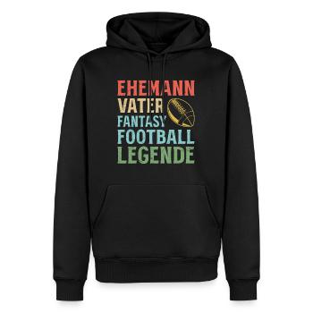 Mari Père Fantasy Football Legend - Sweat à capuche Premium bio Homme - noir - Devant - Nico (187cm)
