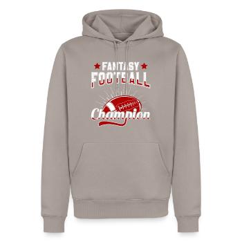 Fantasy Football Champ Champion - Männer Premium Bio Hoodie - Taupe - Vorne - Nico (187cm)