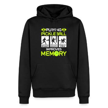 Playing Pickleball Improves Memory Dink Player - Men’s Premium Organic Hoodie - black - Front - Nico (187cm)