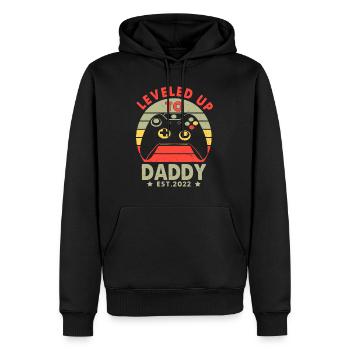 Nivelé à papa millésime 2022 promu à papa - Sweat à capuche Premium bio Homme - noir - Devant - Nico (187cm)