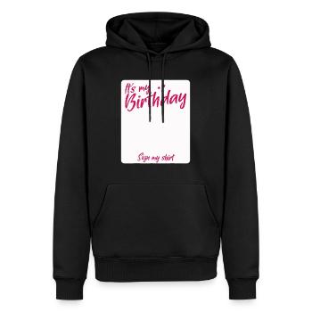 C’EST MON ANNIVERSAIRE SIGNER MA CHEMISE - Sweat à capuche Premium bio Homme - noir - Devant - Nico (187cm)