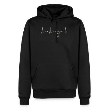 Cross Training hochziehen. Herz. Liebe. Ekg. - Männer Premium Bio Hoodie - Schwarz - Vorne - Nico (187cm)