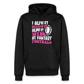 Gagne presque toujours dans le football Fantasy - Sweat à capuche Premium bio Homme - noir - Devant - Nico (187cm)