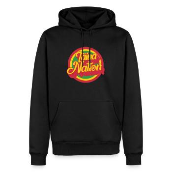 Taina Nation Coqui Frog Symbol Shirt, Atabey - Men’s Premium Organic Hoodie - black - Front - Nico (187cm)
