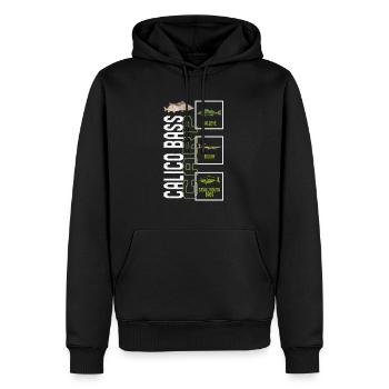 Chemise de pêche, Types De Poisson D’Eau Douce Vintage - Sweat à capuche Premium bio Homme - noir - Devant - Nico (187cm)