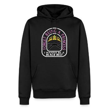Karate Shirt, Forget Being A Princess Tee, - Men’s Premium Organic Hoodie - black - Front - Nico (187cm)