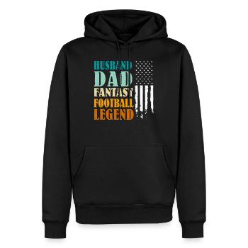 Mari papa fantasy football papa - Sweat à capuche Premium bio Homme - noir - Devant - Nico (187cm)