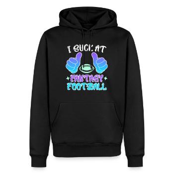 I suck at Fantasy Football Loser - Men’s Premium Organic Hoodie - black - Front - Nico (187cm)