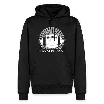Mutter-Shirt, Spieltag Mama-Tee, Fußball-Mama, - Männer Premium Bio Hoodie - Schwarz - Vorne - Nico (187cm)