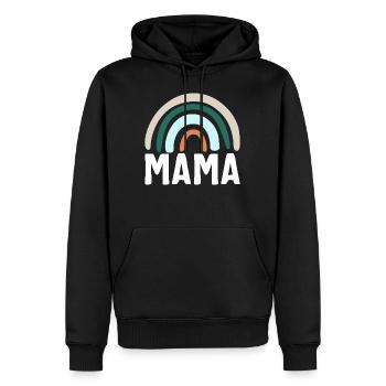 Mutterhemd, Mama Rainbow Simple Design Tee, - Männer Premium Bio Hoodie - Schwarz - Vorne - Nico (187cm)