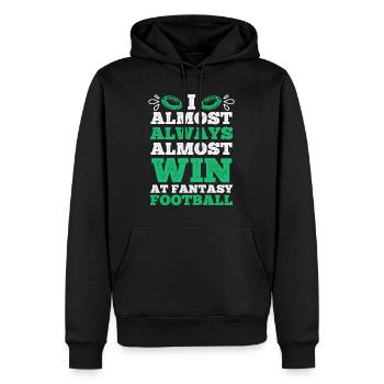 Je gagne presque toujours presque dans le football fantastique - Sweat à capuche Premium bio Homme - noir - Devant - Nico (187cm)