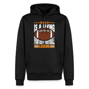 Dieser Typ ist eine lebende Fantasy Football - Männer Premium Bio Hoodie - Schwarz - Vorne - Nico (187cm)
